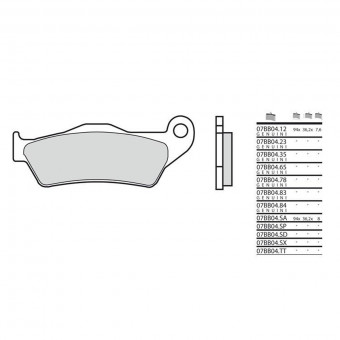 Plaquettes de frein moto Brembo Brembo 07BB04SX métal fritté Plaquettes de frein moto Brembo Brembo 07BB04SX métal fritté