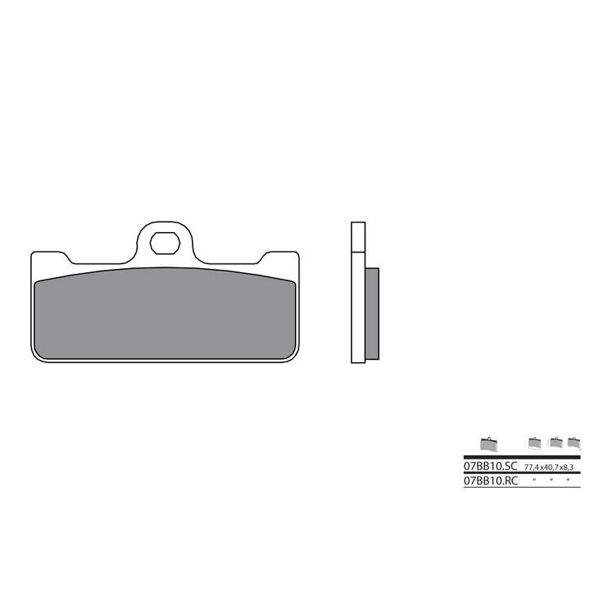 Plaquettes de frein moto Brembo Brembo 07BB10RC racing carbone