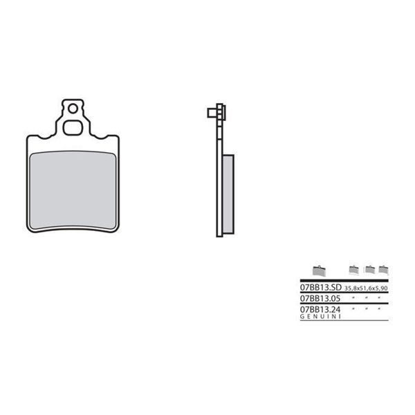 Plaquettes de frein moto Brembo Brembo 07BB13SD mtal fritt