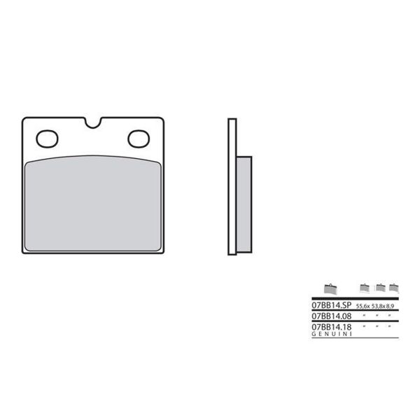 Plaquettes de frein moto Brembo Brembo 07BB14SP métal fritté Plaquettes de frein moto Brembo Brembo 07BB14SP métal fritté