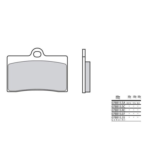 Plaquettes de frein moto Brembo Brembo 07BB1535 organique