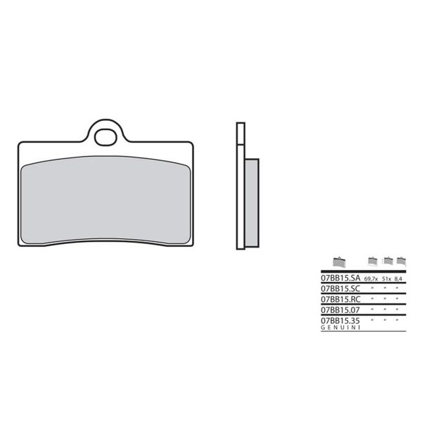 Plaquettes de frein moto Brembo Brembo 07BB15LA m�tal fritt�