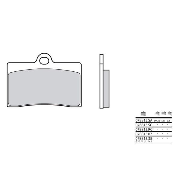 Plaquettes de frein moto Brembo Brembo 07BB15SA mtal fritt