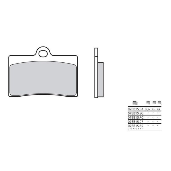 Plaquettes de frein moto Brembo Brembo 07BB15SC m�tal fritt�