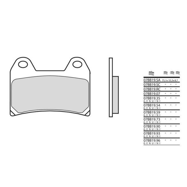 Plaquettes de frein moto Brembo Brembo 07BB1907 organique
