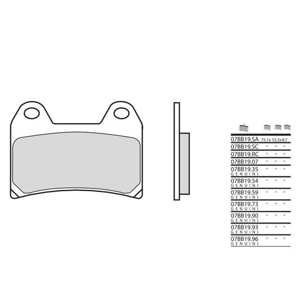 Plaquettes de frein moto Brembo Brembo 07BB1959 organique Plaquettes de frein moto Brembo Brembo 07BB1959 organique