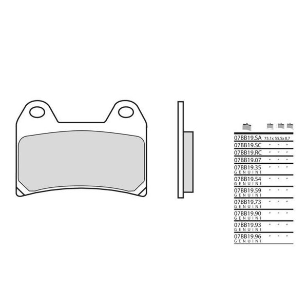Plaquettes de frein moto Brembo Brembo 07BB1990 organique