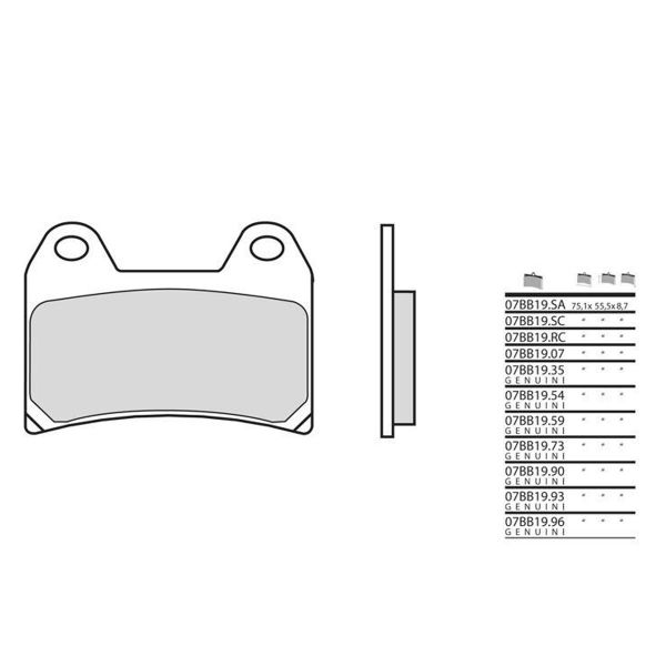 Plaquettes de frein moto Brembo Brembo 07BB1996 organique