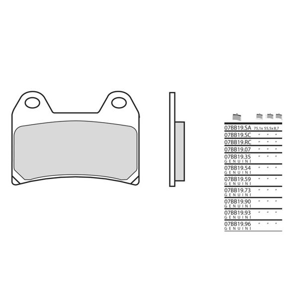 Plaquettes de frein moto Brembo Brembo 07BB19LA mtal fritt
