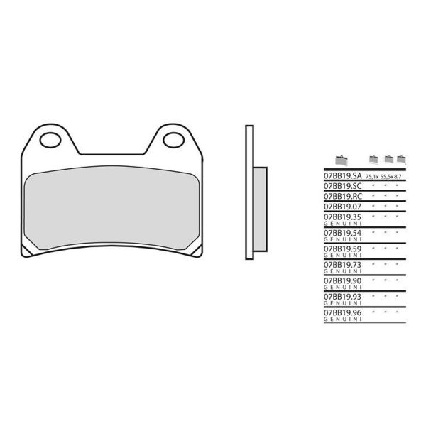 Plaquettes de frein moto Brembo Brembo 07BB19SA mtal fritt