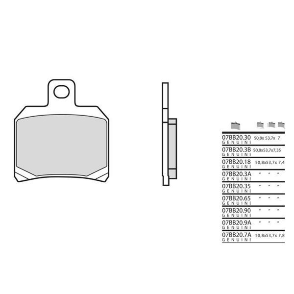 Plaquettes de frein moto Brembo Brembo 07BB203A organique