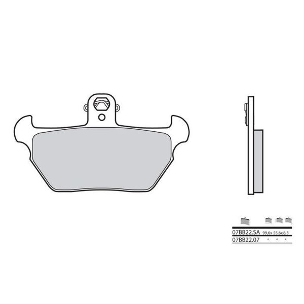 Plaquettes de frein moto Brembo Brembo 07BB22SA métal fritté Plaquettes de frein moto Brembo Brembo 07BB22SA métal fritté