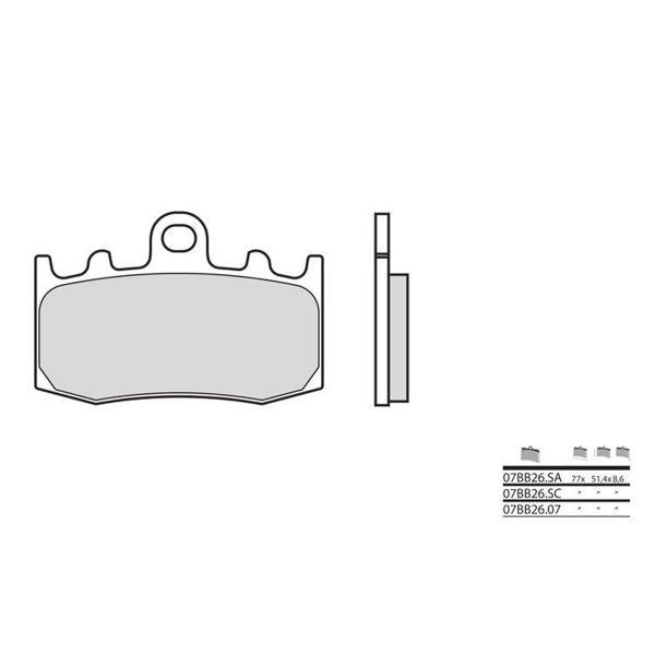 Plaquettes de frein moto Brembo Brembo 07BB2607 organique Plaquettes de frein moto Brembo Brembo 07BB2607 organique