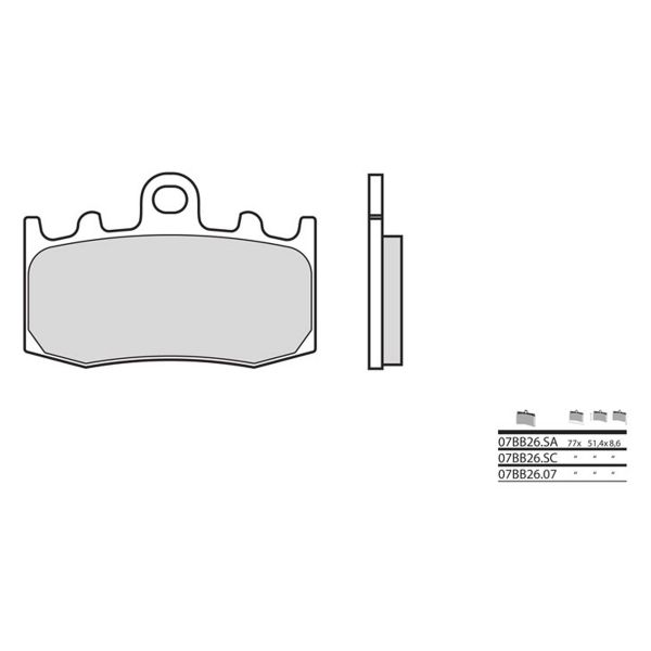 Plaquettes de frein moto Brembo Brembo 07BB26LA métal fritté Plaquettes de frein moto Brembo Brembo 07BB26LA métal fritté