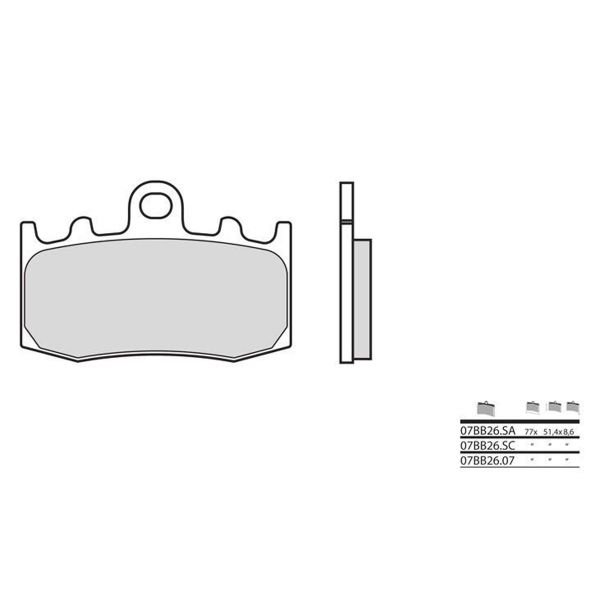 Plaquettes de frein moto Brembo Brembo 07BB26SA mtal fritt