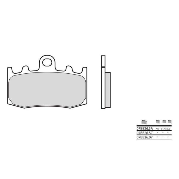 Plaquettes de frein moto Brembo Brembo 07BB26SC m�tal fritt�