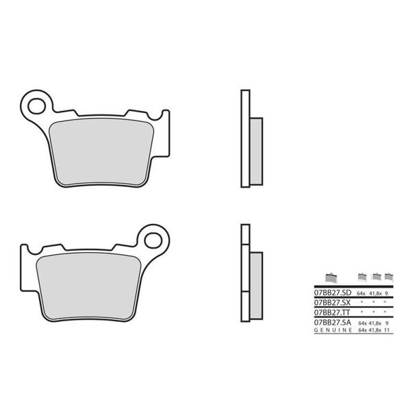 Plaquettes de frein moto Brembo Brembo 07BB27SD mtal fritt