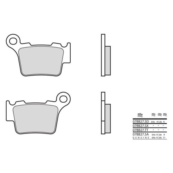 Plaquettes de frein moto Brembo Brembo 07BB27SX métal fritté Plaquettes de frein moto Brembo Brembo 07BB27SX métal fritté