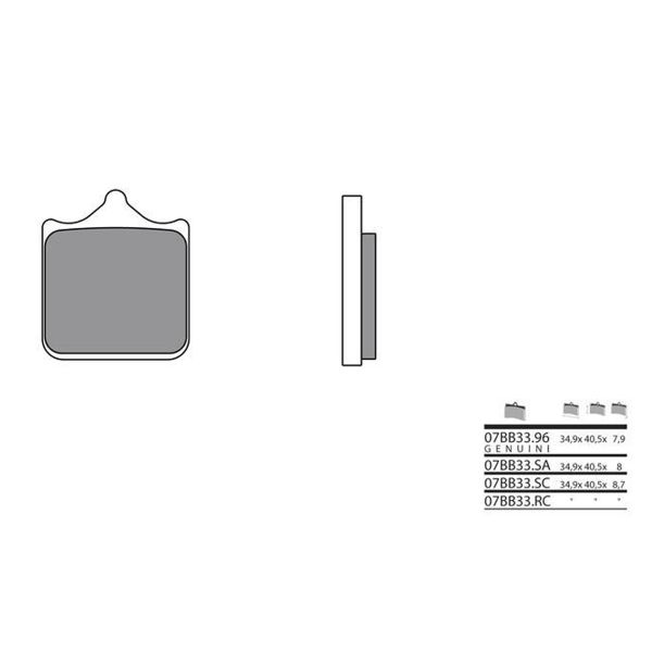 Plaquettes de frein moto Brembo Brembo 07BB3396 mtal fritt