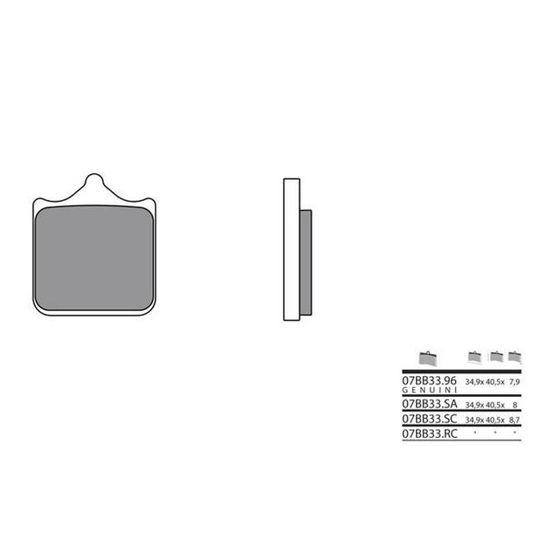 Plaquettes de frein moto Brembo Brembo 07BB33SC m�tal fritt�