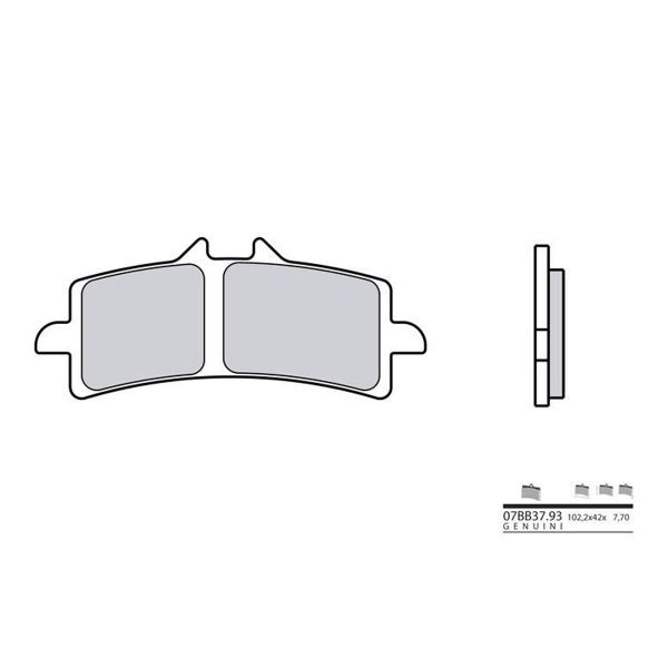 Plaquettes de frein moto Brembo Brembo 07BB37RC racing carbone