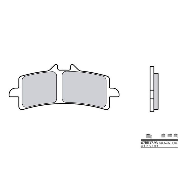 Plaquettes de frein moto Brembo Brembo 07BB37SA mtal fritt
