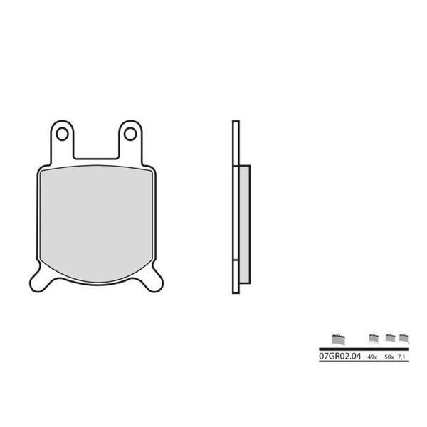 Plaquettes de frein moto Brembo Brembo 07GR0204 organique Plaquettes de frein moto Brembo Brembo 07GR0204 organique