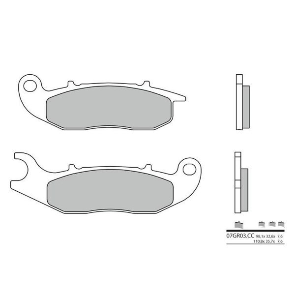 Plaquettes de frein moto Brembo Brembo 07GR03CC carbone cramique