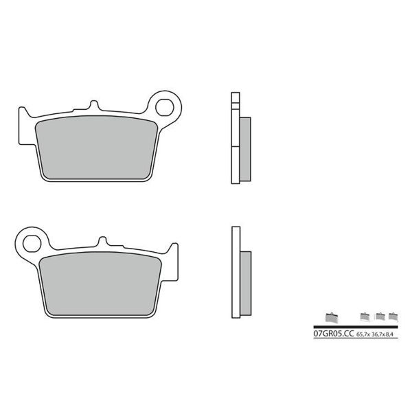 Plaquettes de frein moto Brembo Brembo 07GR05CC carbone c�ramique