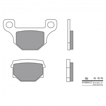 Plaquettes de frein moto Brembo Brembo 07GR09CC carbone céramique Plaquettes de frein moto Brembo Brembo 07GR09CC carbone céramique