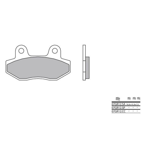 Plaquettes de frein moto Brembo Brembo 07GR12CC carbone cramique