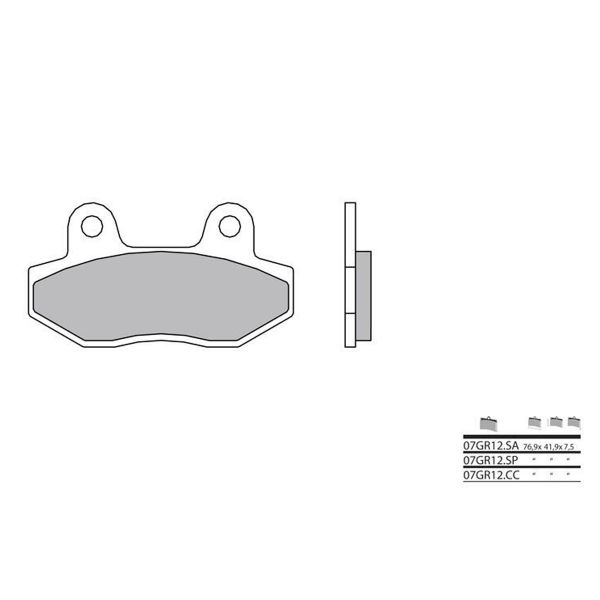 Plaquettes de frein moto Brembo Brembo 07GR12SA métal fritté Plaquettes de frein moto Brembo Brembo 07GR12SA métal fritté