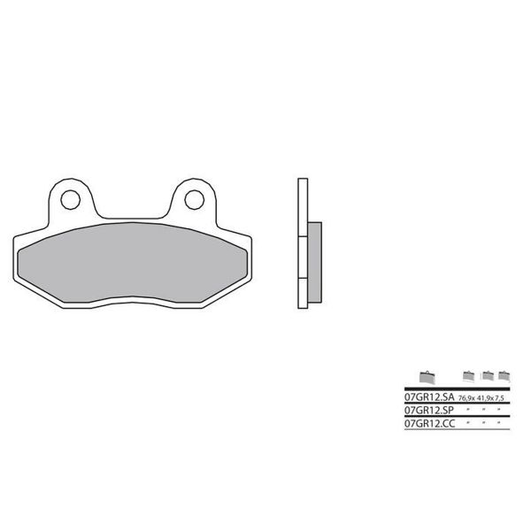 Plaquettes de frein moto Brembo Brembo 07GR12SP mtal fritt