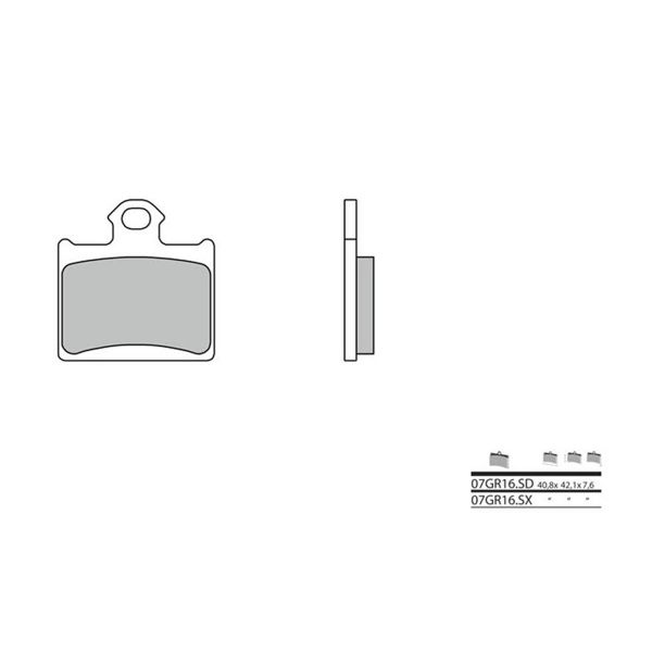 Plaquettes de frein moto Brembo Brembo 07GR16SD mtal fritt