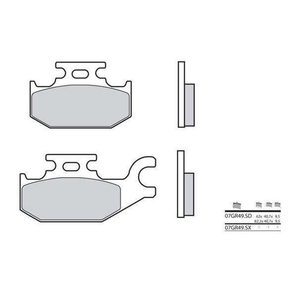 Plaquettes de frein moto Brembo Brembo 07GR49SD mtal fritt
