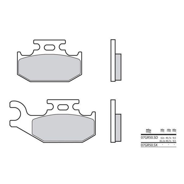 Plaquettes de frein moto Brembo Brembo 07GR50SD mtal fritt