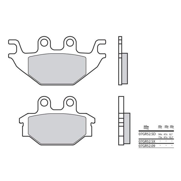 Plaquettes de frein moto Brembo Brembo 07GR5209 organique
