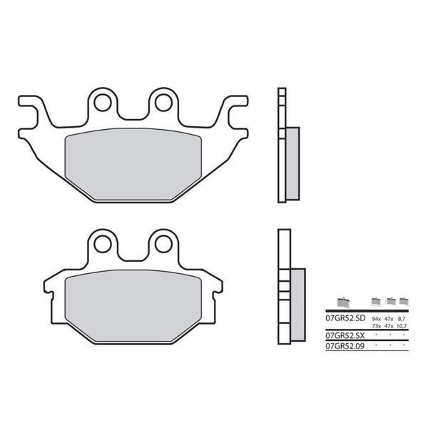 Plaquettes de frein moto Brembo Brembo 07GR52SX m�tal fritt�