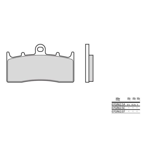 Plaquettes de frein moto Brembo Brembo 07GR6207 organique