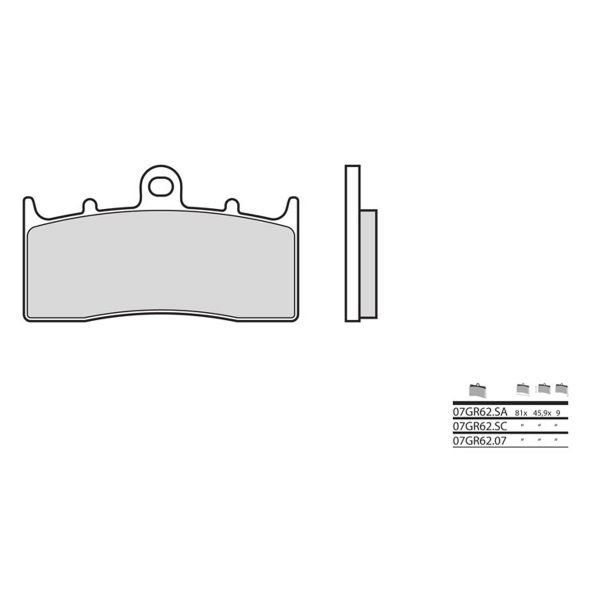 Plaquettes de frein moto Brembo Brembo 07GR62LA mtal fritt