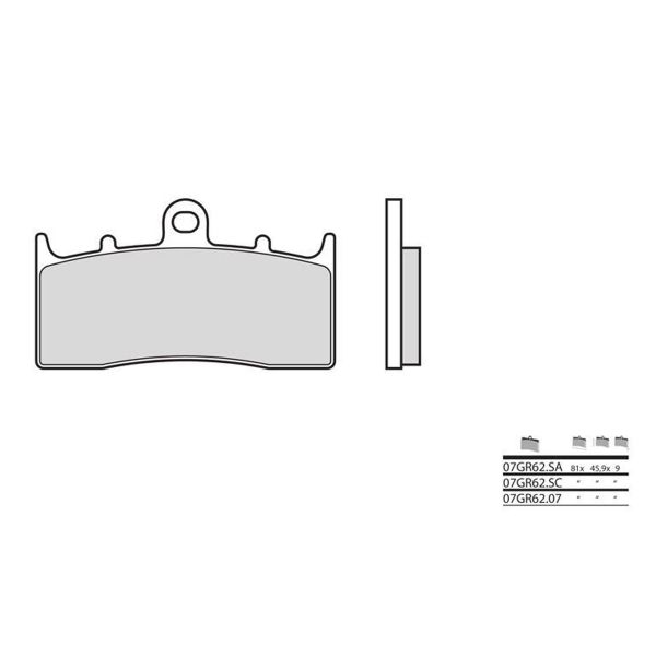 Plaquettes de frein moto Brembo Brembo 07GR62SA mtal fritt
