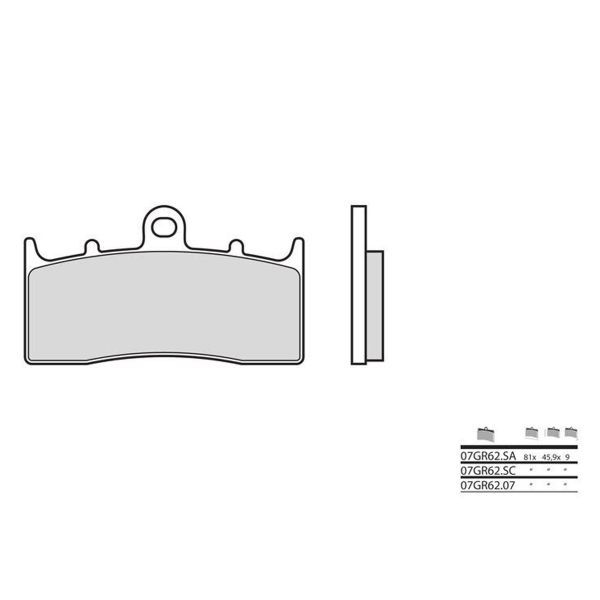 Plaquettes de frein moto Brembo Brembo 07GR62SC m�tal fritt�