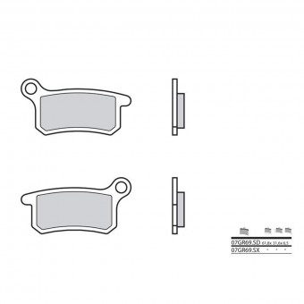 Plaquettes de frein moto Brembo Brembo 07GR69SD métal fritté Plaquettes de frein moto Brembo Brembo 07GR69SD métal fritté
