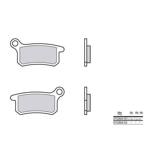 Plaquettes de frein moto Brembo Brembo 07GR69SD métal fritté Plaquettes de frein moto Brembo Brembo 07GR69SD métal fritté
