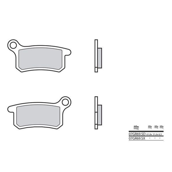 Plaquettes de frein moto Brembo Brembo 07GR69SX mtal fritt