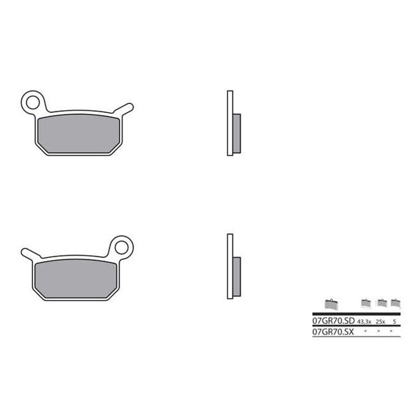 Plaquettes de frein moto Brembo Brembo 07GR70SD mtal fritt