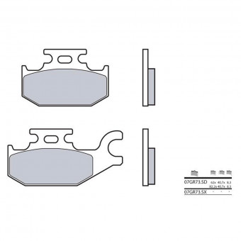 Plaquettes de frein moto Brembo Brembo 07GR73SD métal fritté Plaquettes de frein moto Brembo Brembo 07GR73SD métal fritté
