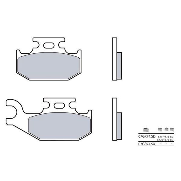 Plaquettes de frein moto Brembo Brembo 07GR74SD métal fritté Plaquettes de frein moto Brembo Brembo 07GR74SD métal fritté