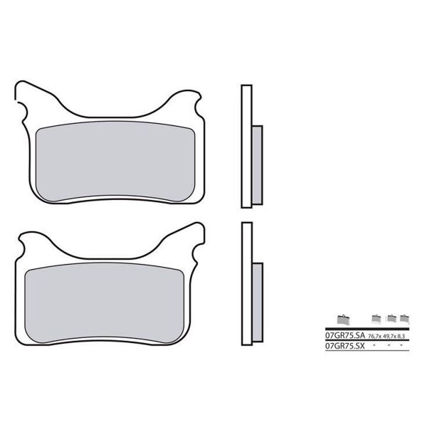 Plaquettes de frein moto Brembo Brembo 07GR75SX mtal fritt