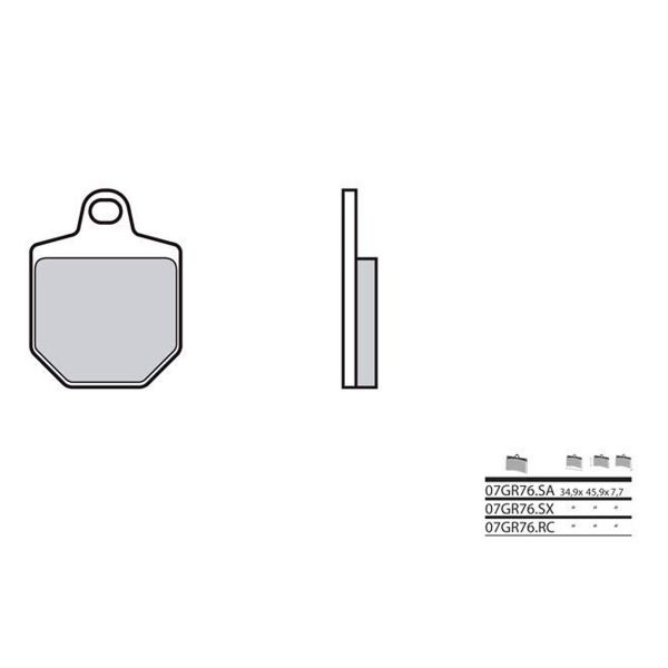 Plaquettes de frein moto Brembo Brembo 07GR76RC racing carbone